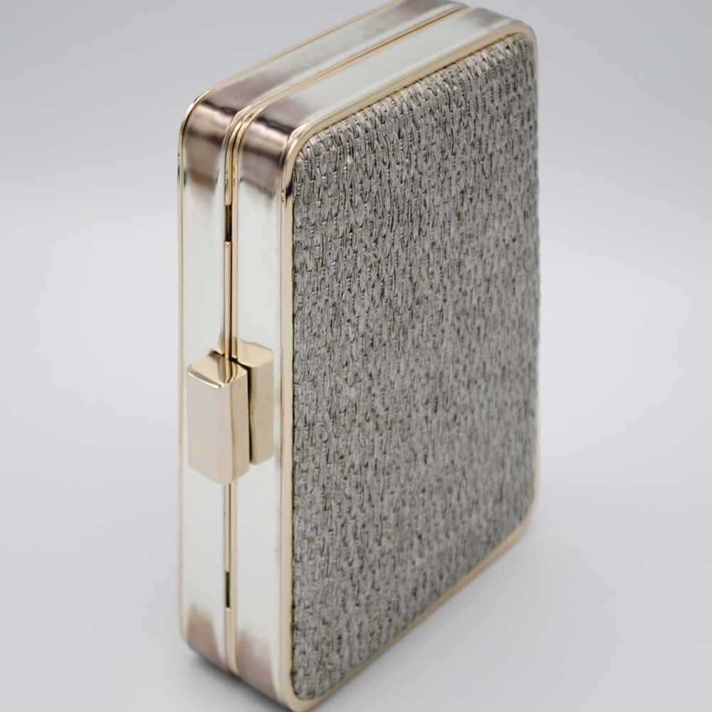 Banana Republic Silver and Gold Clutch Purse NEW